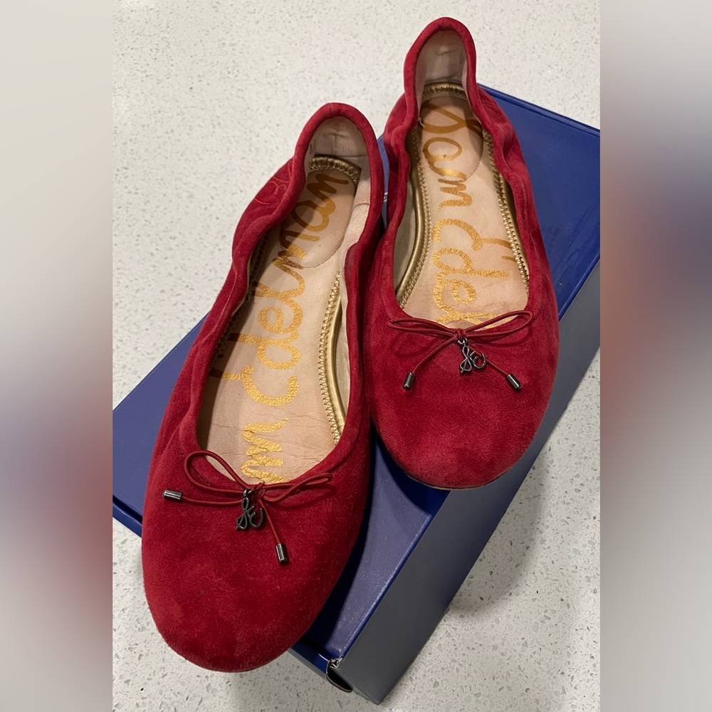 Sam Edelman Felicia Flat Size 10M Dark Red Suede
